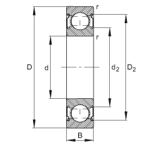 S 6000-C-2Z, ă(ni)YC (j) DIN 625-1 ˜ʵҪߴɂ(c)g϶ܷ